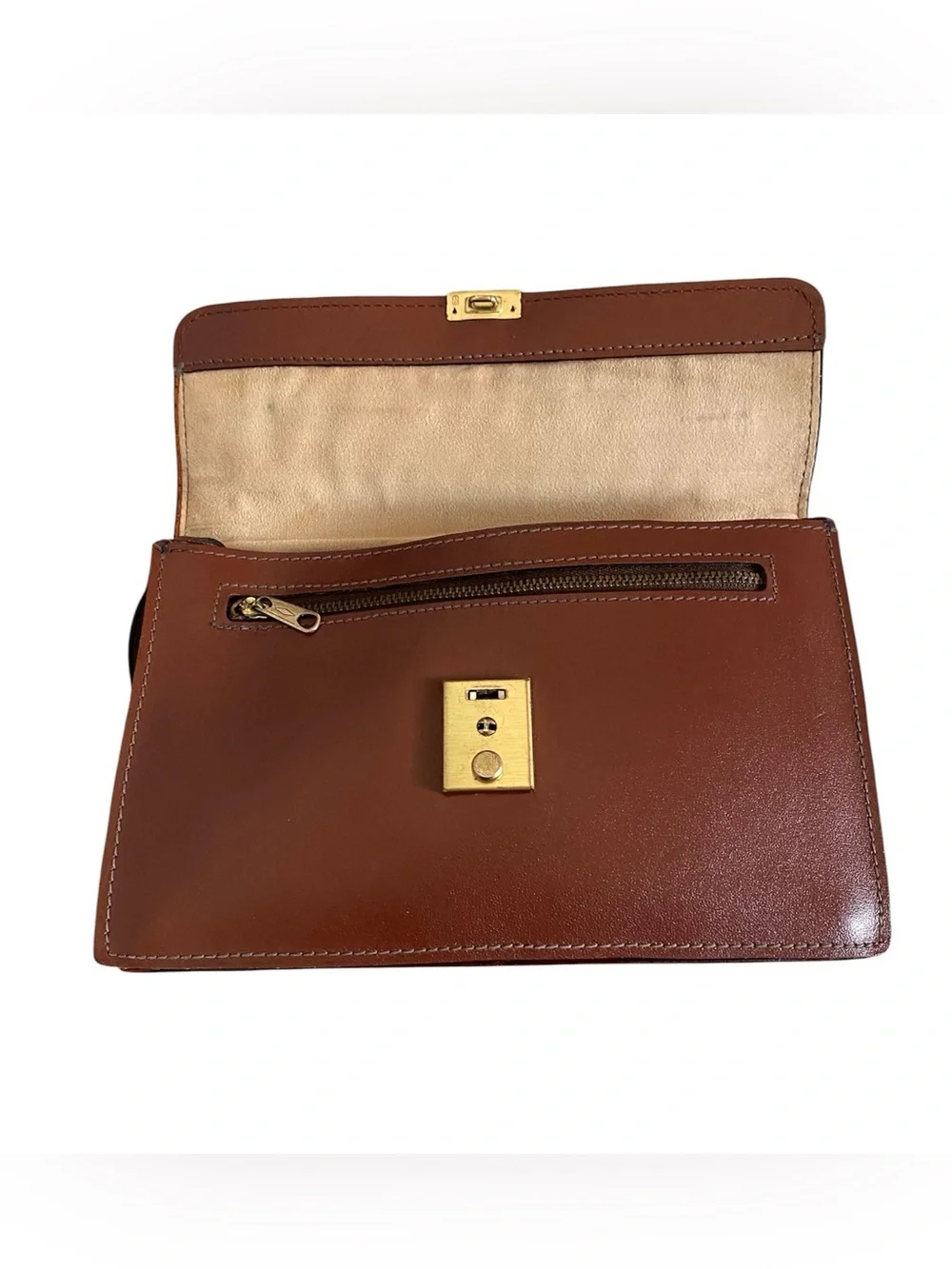 Vintage genuine leather clutch/wristlet